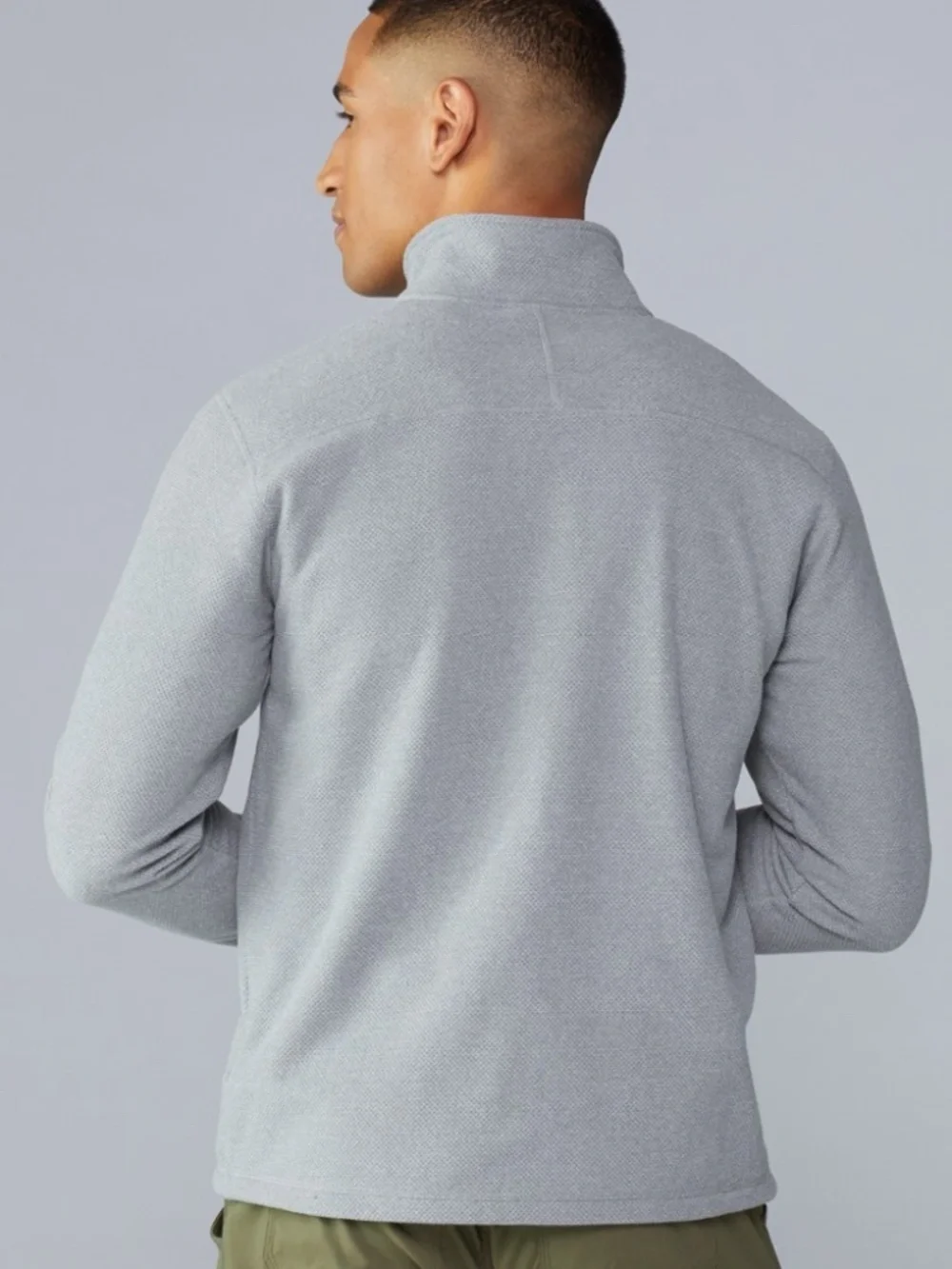 The North Face Texture Cap Rock Quarter-Zip Fleece Fleece Pullover in Mid Gray M